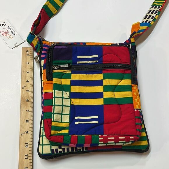 Afrikana Creations Quilted Patchwork Crossbody Bag Multicolor - Picture 7 of 7